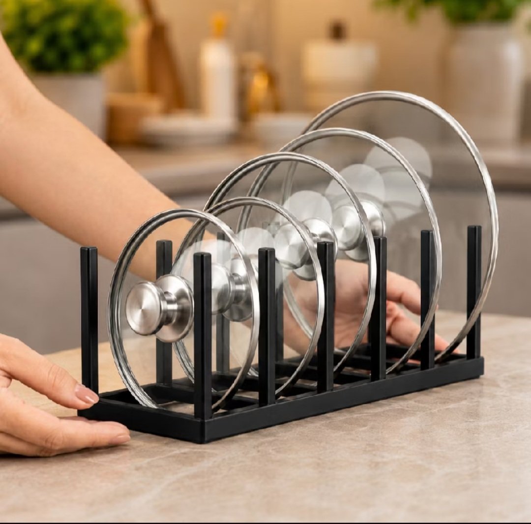Suporte Organizador para Tampas de Panelas e Caçarolas Porta Tampas para Armário e Bancada de Cozinha