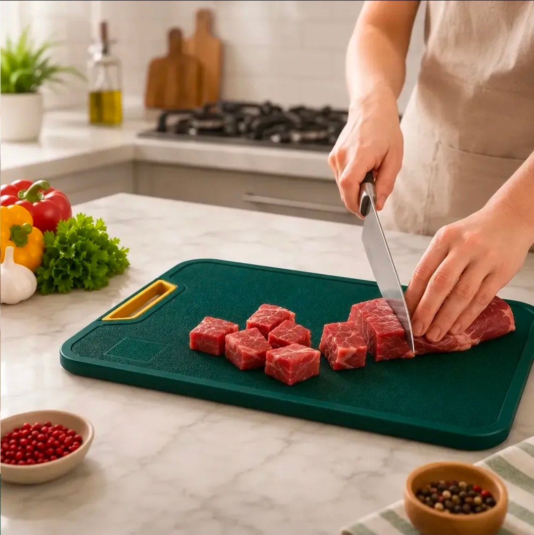 Tábua De Corte Antibacteriana Para Carnes Legumes Anti-mofo Cor Verde Retangular Decorales